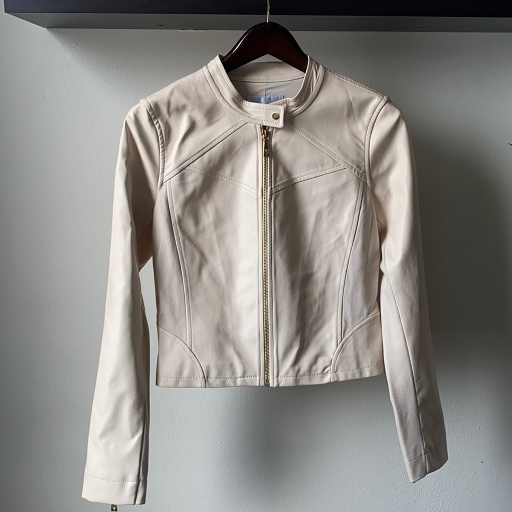 Pink Guess Faux Leather Jacket